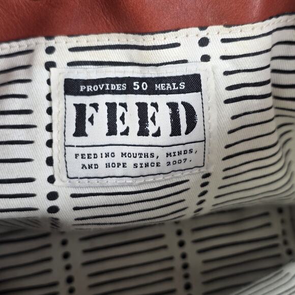 FEED Projects Harriet Leather Drawstring Bucket Bag - Terracotta Brown - EUC - Picture 3 of 12